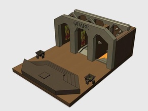 quake first level buildings & structures id video game 3d print model - Mito3D