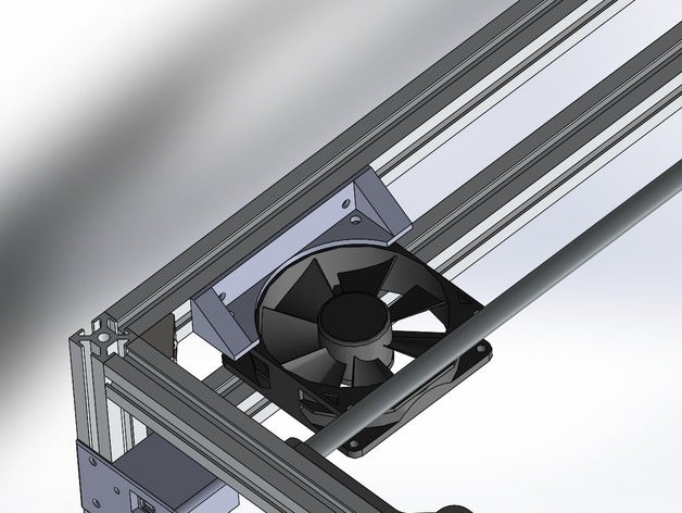 Ventola da 80mm, rampe e 2020 in estrusione di alluminio roxanne aggiornamento Stampante 3d parti 80 80mm fan ventola titolare slic slicit 3D print model - Mito3D