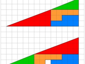 triângulo truque matemática a geometria ilusão magia 3d print model - Mito3D
