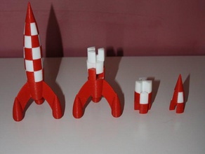 rocket bicolor tools fusee Rakete 3d print model - Mito3D