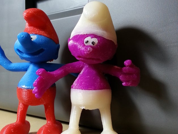 Posen Schlumpf Spielzeug & game Zubehör Farbe geteilt komisch Teile pitufo pose smurf - 3D print model - Mito3D