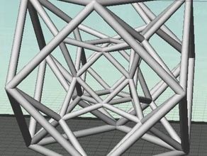 mid-edge truncation hypercube math 4d polytope truncated 3d print model - Mito3D