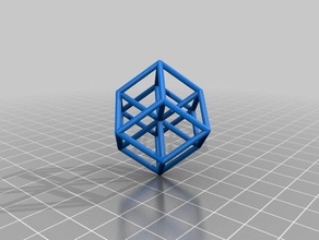 hypercube isometric view math 4d 3d print model - Mito3D