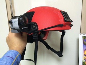 helmet cam mount arc rail sony hdr series sport & outdoors action hdr-az1 hdr-az1vr camera ops-core opscore actioncam 3d print model - Mito3D