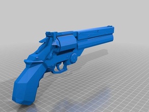 tri-shot revolver models firearm gun trigun weapon 3d print model - Mito3D