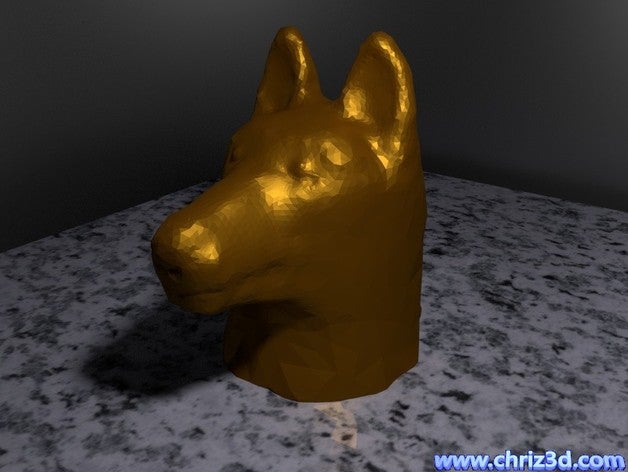 berger allemand buste animaux animal le chien 3D print model - Mito3D