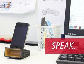 speak gadgets accessory desktop desk dock fashion iphone speaker 3d print model - Mito3D