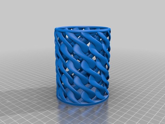 spiral pencilcandletoothbrush cup other ceramics openscad pencil holder 3D print model - Mito3D