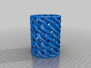 spiral pencilcandletoothbrush cup other ceramics openscad pencil holder 3d print model - Mito3D