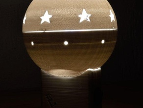 lampada sfera ménage de la lampe led sphère étoiles stelle table 3d print model - Mito3D