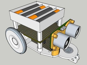 arduino controlled robotic vehicle robotics programming ultrasonic sensor mount wheeled 3d print model - Mito3D