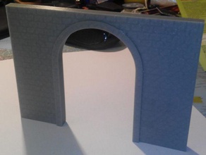 tunnel portal h0 buildings & structures single track 3d print model - Mito3D