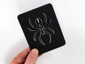spidercard caixa lasercut 3d efeito de sombra Arte 2d embalagem laser papel aranha 3d print model - Mito3D