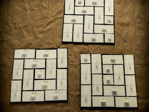 tatami tilings set square grid 1x1 monomino 1x2 domino tiles puzzles combinatorics covering educational mathematics puzzle tiling 3d print model - Mito3D