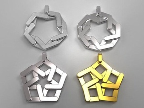 expandable pentagonal pendant keychain accessories keychains star pendants structure 3d print model - Mito3D