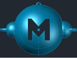 alphabet 'm' keychains m keychain sphere 3d print model - Mito3D