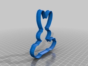 bunny thin cookie cutter kitchen & dining cookiecutter cookies 3d print model - Mito3D