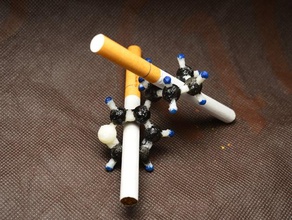 nicotine - openscad generated chemical sdf files learning cigarette molecule perl tobacco 3d print model - Mito3D