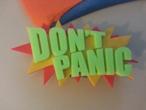 don't panic badge leash cover accessories 3d print model - Mito3D