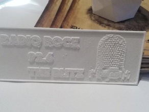 radio rock, il 92,6 blitz logo segni e loghi segno 3d print model - Mito3D