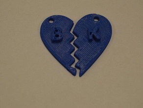 cuore, catena chiave i portachiavi cuore keychain 3d print model - Mito3D