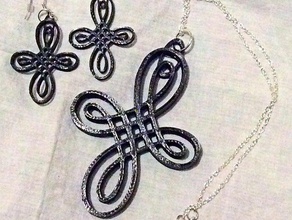 nudo celta cruz aretes la joyería el celtic arte knotwork céltico fácil de impresión 3d print model - Mito3D