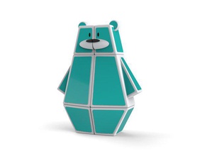 ozo 1x2x3 quebra-cabeça de urso quebra-cabeças bonito a rotação rubiks cube cubo rubik snapfit teddy um ursinho pelúcia sinuoso 3d print model - Mito3D