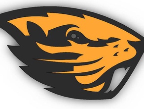 a oregon state beavers logo 3d sinais e logotipos castor castores benny faculdade futebol time de o estado oreogn osu pac10 universidade 3d print model - Mito3D