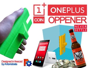 oneplus coin opener mobile phone 3d print model - Mito3D