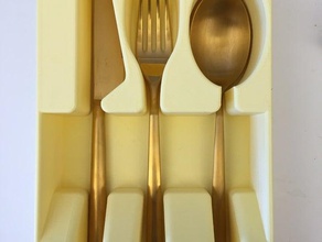 custom cutlery tray kitchen & dining caddy upper silverware 3d print model - Mito3D