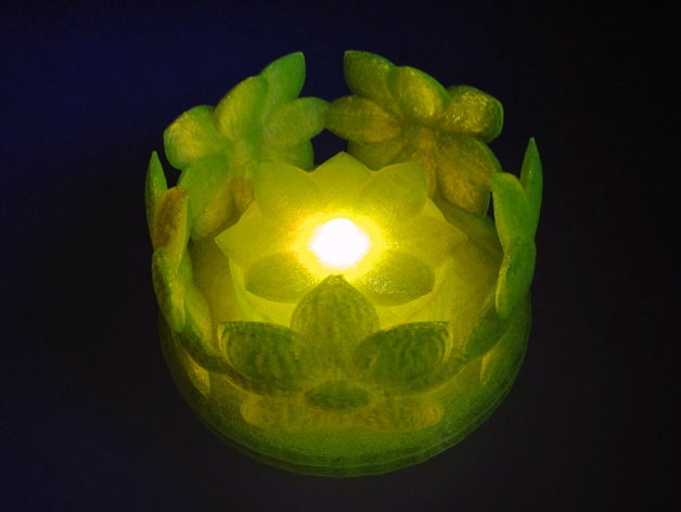 la primavera flor del estado de ánimo lámpara con led que cambia color té decoración 3D print model - Mito3D