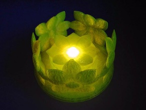 springtime flower mood lamp featuring color changing led tea light decor 3d print model - Mito3D