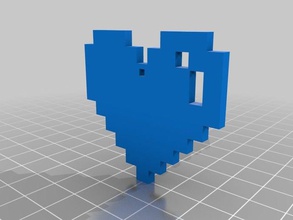 coeur de pixel art pendentif bijoux personnalisé 3d print model - Mito3D