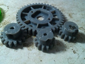 openrc truggy central differential stronger motor gear r c vehicles openscad 3d print model - Mito3D