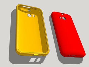 htc one m8 caso básico telefone celular básica hct um de smartphone 3d print model - Mito3D