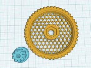 i3 herring bone gears honeycombed 3d printer accessories extruder gear reprap wades 3d print model - Mito3D