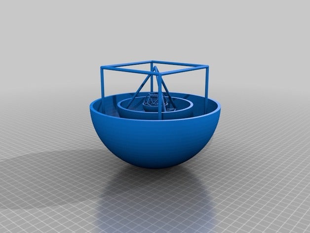 kepler's platonic solar system physics & astronomy kepler solids 3D print model - Mito3D