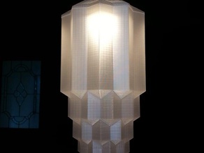 de style art déco abat-jour décor l'art la lampe l'abat-jour led openscad en spirale 3d print model - Mito3D