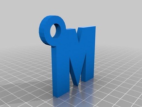 m-keyring-keychain keychain keyring m 3d print model - Mito3D