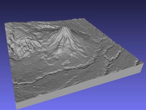 mount sinabung learning 3d map geodesy geography maps raised relief topography 3d print model - Mito3D