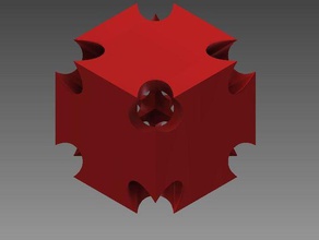 curved hole cube math art 3d print model - Mito3D
