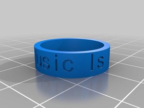 music my life customized ring rings 3d print model - Mito3D
