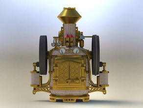 steampunk digital clock mechanical toys 3d print model - Mito3D