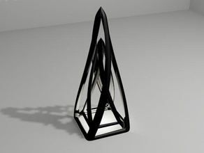twisted résumé de la pyramide sculptures abstraite art sculpture tordu sinueuse 3d print model - Mito3D