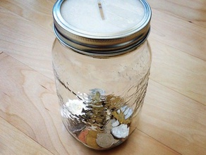 mason jar piggy bank organization change coins hipster money 3d print model - Mito3D