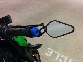 8 mm de los extremos la barra espejo adaptador automoción 2015 z1000 kawasaki motocicleta 3d print model - Mito3D