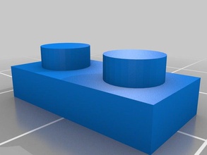 1x2 lego de la placa construcción los juguetes personalizado 3d print model - Mito3D