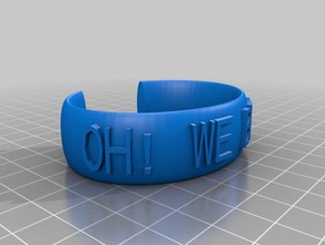 my customized ellipse message band - oh we best a59 b48 bracelets 3d print model - Mito3D