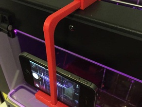 fully adjustable iphone webcam mount flashforge 3d printer accessories camera flash forge phone wecam 3d print model - Mito3D