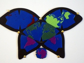 farfalla mappa del mondo - quattro pezzi segni e loghi gcode una waterman xkcd 3d print model - Mito3D